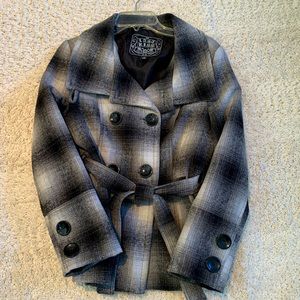 Beautiful black and white plaid jacket size L juniors